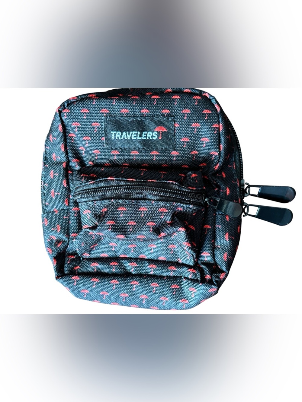 Black and Red Umbrella Print Unisex Wristlet for Concerts, Outdoor Adventures